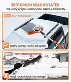 Zanch 2025 Upgrade Extendable 3-in-1 Car Snow Brush and Ice Scraper [45" Extendable Handle] with 360° Rotating Brush Head for Car Windshield Clear Snow, Ice and Frost, for All Cars/Truck/SUV