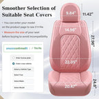 Coverado Car Seat Covers Full Set, Pink Leather Seat Covers for Cars, Universal Waterproof Car Seat Cover, Luxury Front and B