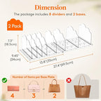 Lifewit Purse Organizer for Closet, Clear Handbags Storage Organizer, Adjustable Clutch Purse Storage Organizer Holder for Cl