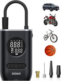 Tire Inflator Portable Air Compressor - ZGZUXO 150PSI Cordless Air Pump for Car Tires with Pressure Gauge LED Light, Electric Bike Tire Pump for Car Motorcycle Bicycle Ball, Auto Shut-Off