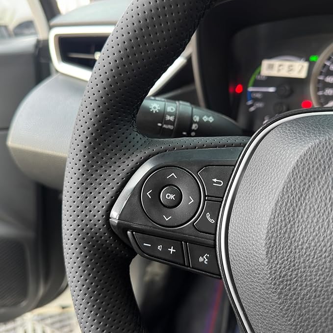 MEWANT Hand Sewn Steering Wheel Cover for Toyota Camry 2018-2019/Toyota Avalon 2019/Toyota Corolla 2019-2020/Toyota RAV4 2019 Steering Wheel Accessories