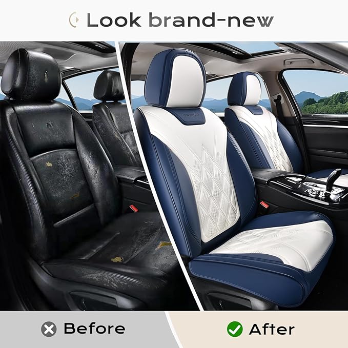 Coverado Car Seat Covers, Front Covers for Cars, Car Seat Cover Front Seats, Automotive Seat Cover, Waterproof, Leather Car S