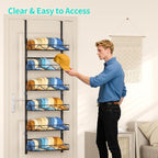 HapiRm Over the Door Hat Organizer - 6 Tier Wall Mounted Hat Rack with 6 Adjustable Metal Basket, Baseball Caps Organizer Sto