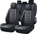 Coverado Car Seat Covers Full Set, Seat Covers for Cars, Car Seat Protector Waterproof, Leather Car Seat Cushion, Universal I