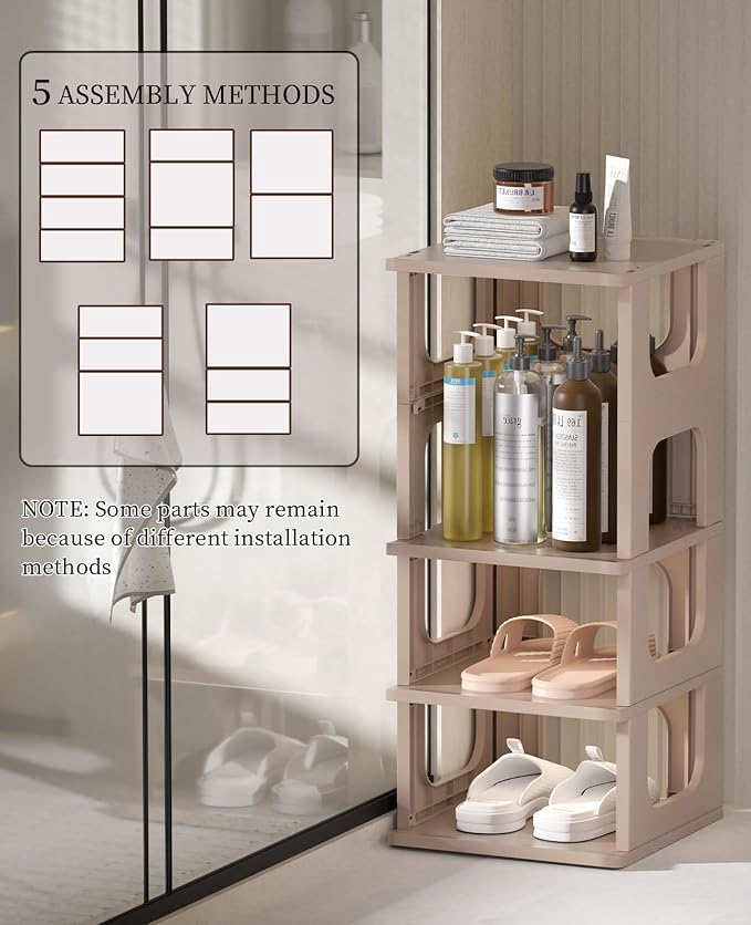Narrow Shoe Rack - 5 Tiers Stackable Shoe Storage Stand for Entryway Hallway and Closet Durable Shoe Shelf Space Saving Boots
