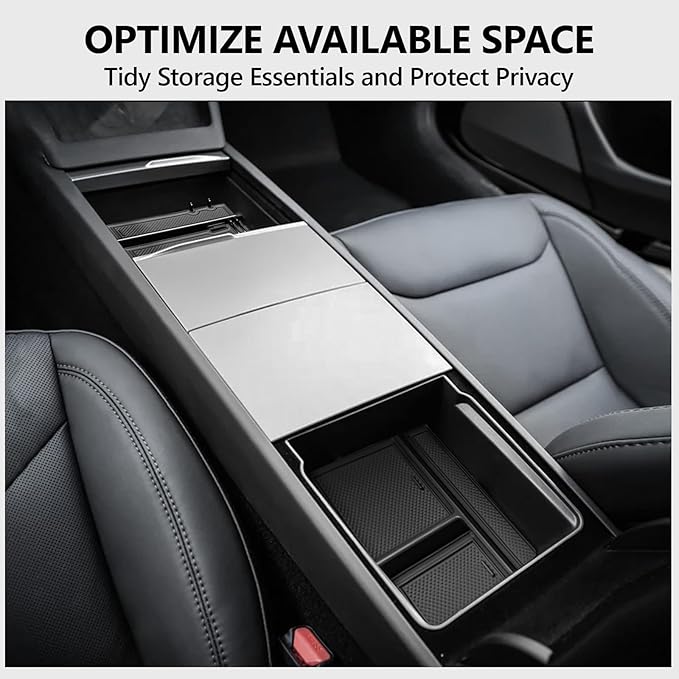 3 Piece Center Console Organizer Tray for Tesla Model 3 Highland 2024 2025 Model Y Juniper 2025 Armrest Storage Box Tesla Interior Accessories