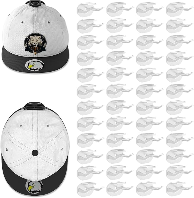 48 Pack Adhesive Hat Hooks for Wall, Super Strong Hat Rack for Baseball Caps, Hat Organizer Display for Home Decor, Hat Hange