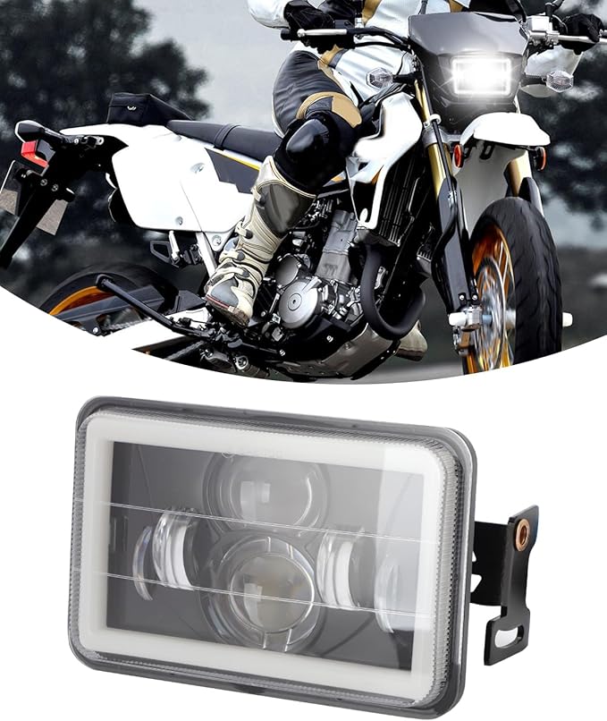 LED Headlight Light Bar Kit with Mounting Bracket for Suzuki DR650S DR650SE DRZ400 DRZ400S DRZ400SM - 4800LM High/Low Beam, 6