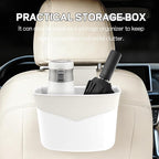 Car Trash Can for Seat Headrest, Mini Automotive Front Back Seat Garbage Can, Leakproof Vehicle Hanging Trash Cans, Multi-Purpose Auto Garbage Bin & Storage Organizer, Car Accessories (White)