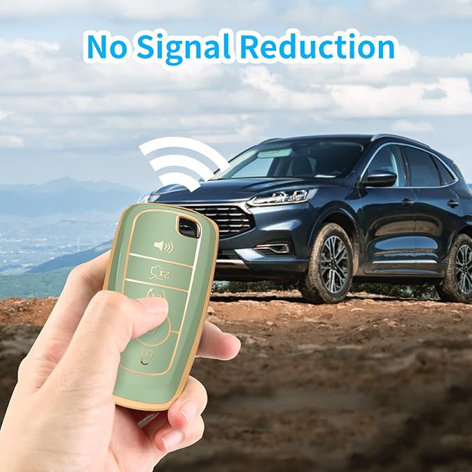 MILD EAST For Ford Key Fob Cover with Keychain, Soft TPU Key Case Shell Full Protection for Ford Explorer Fusion Escape Edge 