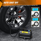 Nilight Tire Inflator Air Compressor Portable Air Pump for 12V DC Car Tires with Digital Pressure Gauge 150PSI Auto Tire Pump with LED Light for Cars ATVs Bicycles, 2 Years Warranty, 50066A