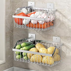 SUS304 Stainless Steel Hanging Storage Baskets Organizer Wall Mount, Metal Wire Storage Bin Rack for Kitchen Bathroom Shower 