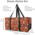 NGIL Extra Large Utility Tote Reusable Grocery Bag Oversized Collapsible for Groceries, Storage, Picnic, Beach (Stallion Horse- Black)