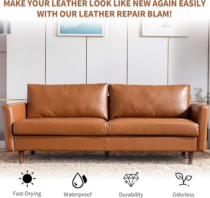 Light Brown Leather Recoloring Balm with 100ml Mink Oil,Leather Couch Scratch Remover,Leather Repair kit for Vinyl Furniture 