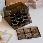 SPAKOWN Earring Organizer, Acrylic Earring Box Large 30 Compartments Jewelry Holder Organizer with 5 Drawers Stackable Earrin