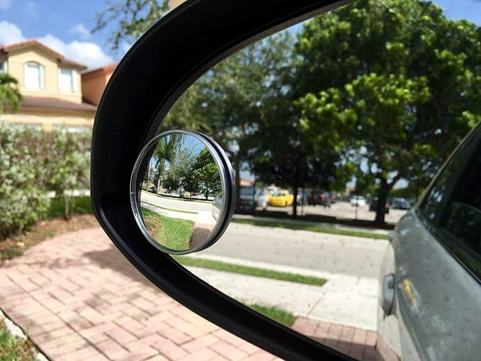 Blind Spot Mirror, Ampper 2" Round HD Glass Convex Aluminum Frame Wide Angle Rear View Mirror For All Universal Vehicles Car Suv (Pack Of 4)