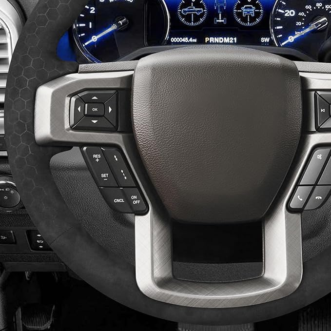 MEWANT Hand Stitch Hive Embossed Athsuede Steering Wheel Cover for Ford F150 Expedition 2018-2021 Ford F150 Accossory