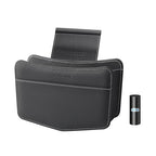 Car Trash Can Small Leather Vehicle Trash Bin Car Dustbin Garbage Organizer Holder with Trash Bag Foldable Mini Cars Storage Bag Container for Auto SUV Van Trucks (Black,Glovebox Hanging)