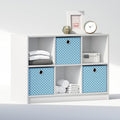 Furinno Cubic Closet Organizers and Storage, 6-Cube Closet Organizer with Bins, Open Shelf Storage, for Wardrobe, Bedroom, Li