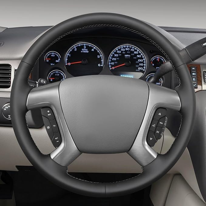 MEWANT Steering Wheel Cover Compatible with Chevy Silverado 1500/Chevy Silverado 2500 3500/ Tahoe/Suburban 1500/ Avalanche 1500/Traverse/Express