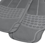 BDK Original ProLiner 3 Piece Heavy Duty Front & Rear Rubber Floor Mats for Car SUV Van & Truck, Gray - All Weather Floor Protection with Universal Fit Design