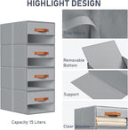 DIMJ Closet Organizers and Storage - Fabric Bins with Drawers for Closet Foldable Clothes Organizers with Clear Window, Stack