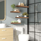 HOOBRO Floating Shelves and Console Table Bundle, Wall Mounted Shelf Set of 2, 39.4 Inch Narrow Entryway Table with Power Out