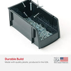 IRIS USA Stackable Storage Bins Open Front, 6 Pack, Plastic Hanging Organizer Caddy Basket for Hardware Crafts, Small Parts, 