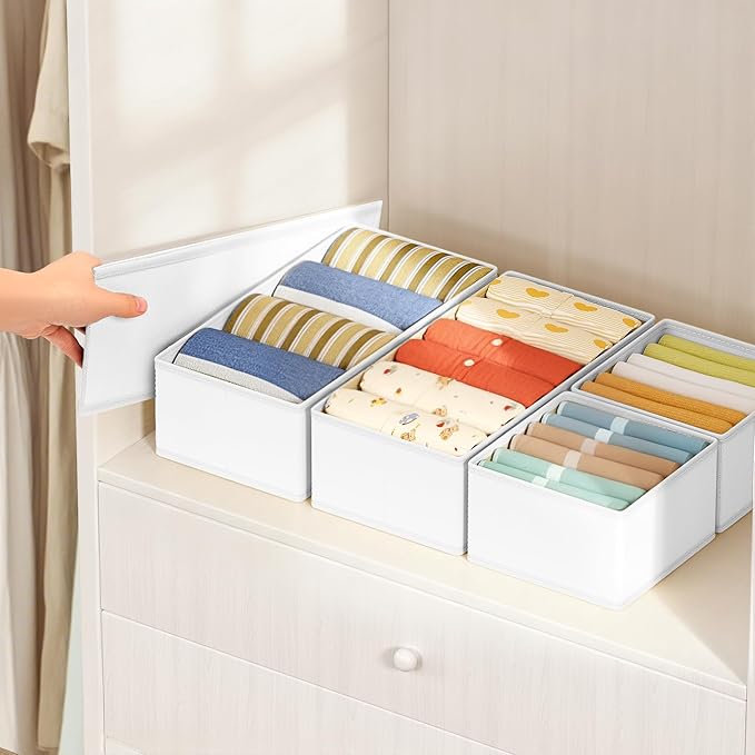 DIMJ Drawer Organizer Clothes Storage - 16 Pack Baby Dresser Organizer for Nursery, Foldable Drawer Dividers for Bedroom Clos