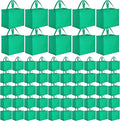Zhehao 60 Pcs Reusable Grocery Bags Bulk Large Foldable Shopping Tote Bags Non Woven with Handle and Plastic Button