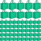 Zhehao 60 Pcs Reusable Grocery Bags Bulk Large Foldable Shopping Tote Bags Non Woven with Handle and Plastic Button