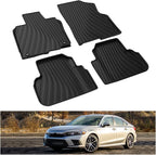 KIWI MASTER Floor Mats for 2022-2026 Honda Civic/Acura Integra, OEM Replacement 08P17-T20-110, Custom Fit All Weather Car Mats, Heavy Duty TPE Floor Liners, Front & Rear 2 Row, Black