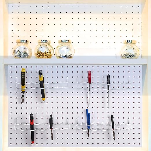 Hanaive 4 Pieces Pegboard Pliers Holder, Holds 11 Plier Per Rack, Steel Pegboard Hooks Pliers Peg Board Organizer Accessories