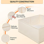 Premium Natural Linen Drawer Organizer Clothes, 21 Pack Dresser Organizer for Baby Clothes, Underwear, Socks, 3 Sizes Foldabl