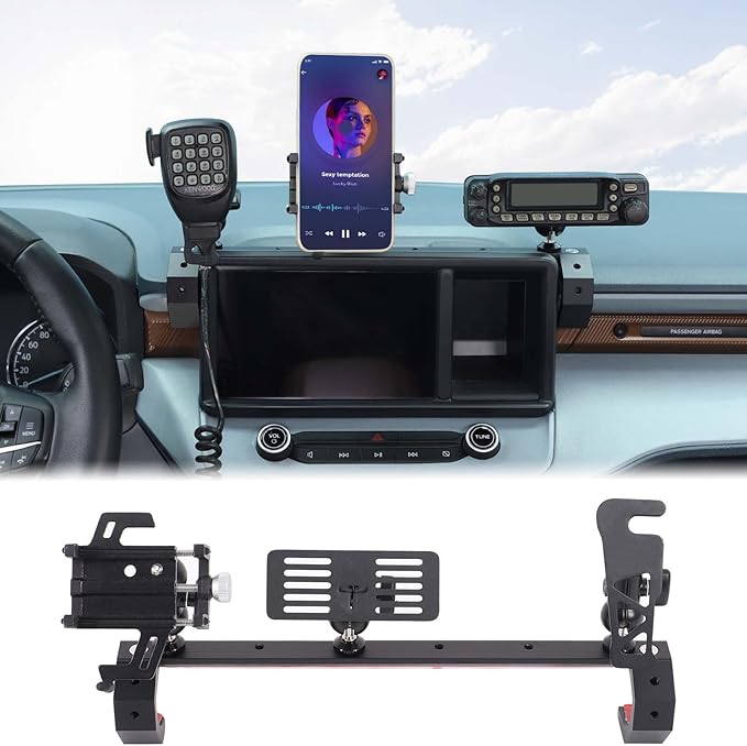 Aunginsy Dashboard Phone Holder Compatible with Ford Maverick 2022 2023 2024, Car 8-inch Navigation Screen Upper Panel Fixed Clip with Mobile Phone Stand/Walkie Talkie Bracket/Radio Mount Accessories