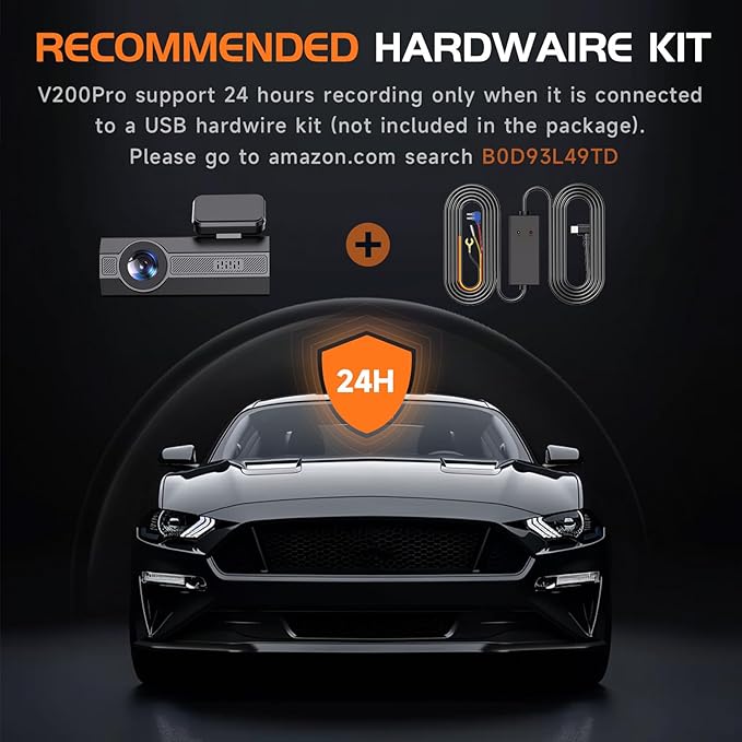 Dash Cam, 2.5K Dash Cam Front, VEEMENT Dash Camera for Cars, 1440P Car Dash Camera with APP, WiFi Dash Cams with WDR Night Vi