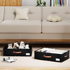 Underbed Storage With Wheels,Large Capacity 7.5 inches Height Storage Bins,Rolling Underbed Shoe Storage Containers,dorm Stor