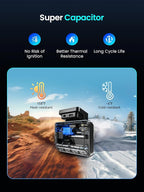 DDPAI Dash Cam Front and Rear, 4K+1080P Car On-Dash Mounted Cameras, Dashcam Included 64GB Card, Built-in 5G WiFi 6, GPS, 3''