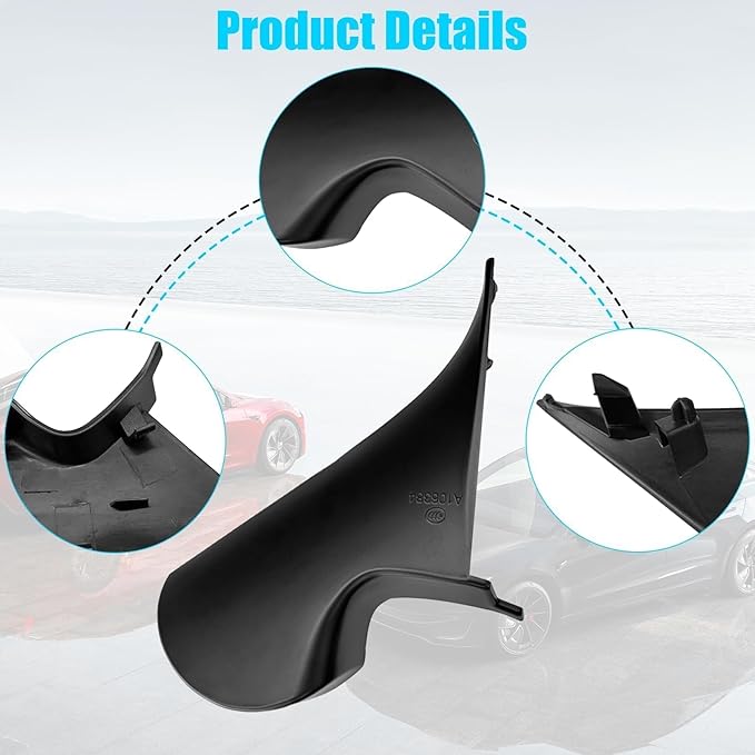Jaronx Compatible with Tesla Model 3 Mirror Holder Lower Cover 2017-2025, Right Passenger Side Rearview Mirror Bracket Bottom Base Cover Replacement for Tesla Model 3 Accessories 2287.3304-Z