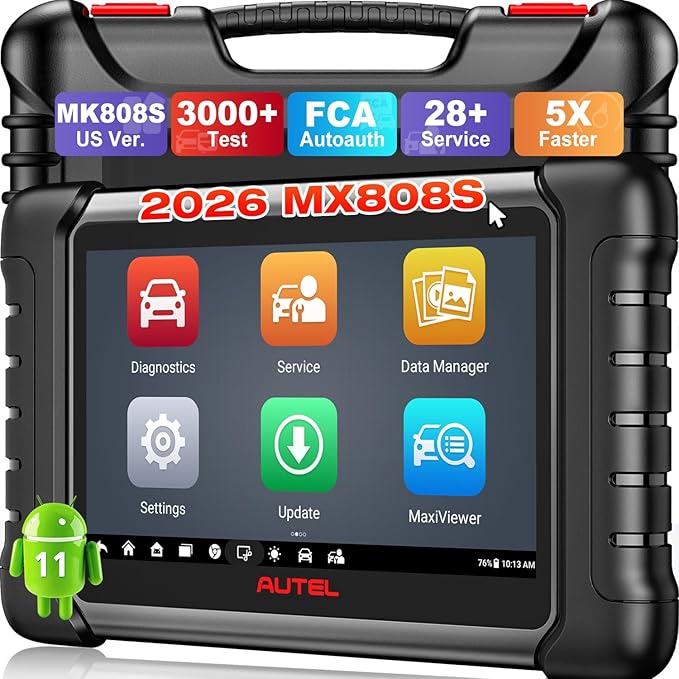 Autel Scanner MaxiCheck MX808S, 2026 US Ver. of MaxiCOM MK808S/ MK808Z, Bidirectional 11OS as MX900 MK900 MK900BT, 3000+