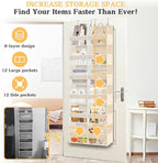 Ofiray-home Over the Door Organizer 6 Tiers, Extra Large Behind Door Storage of 12 Compartments,80 lbs Weight Capacity Hangin