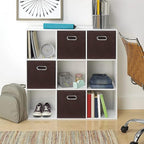 Fabric storage bins Cubes, Fabric Cube Organizer with Handle, Foldable Cube Bins for Cloth or Accessary Storage, 11x11x11, Se