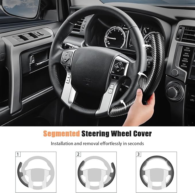 Aimato Customized Steering Wheel Cover for Toyota Tacoma 2012-2023/4Runner 2010-2024/Tundra 2014-2021/Sequoia 2014-2022 Thin,Anti-Slip,Scratch-Resistant Exclusive Car Accessory for Toyota