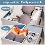 Criusia Drawer Organizer Clothes, 8 Pack Underwear Drawer Organizer, Foldable Closet Organizers and Storage Dresser Drawer Di
