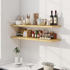 Dreamland 48" Floating Shelves for Wall, 12" Deep Slim Oak Floating Shelves, Wall-Mounted Shelves for Bedroom, Living Room, K