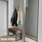 Coat Rack Wall Mount – Brushed Nickel 17 Inch Stainless Steel Hook Rail with 6 Heavy Duty Double Coat Hooks – Wall Mounted Co