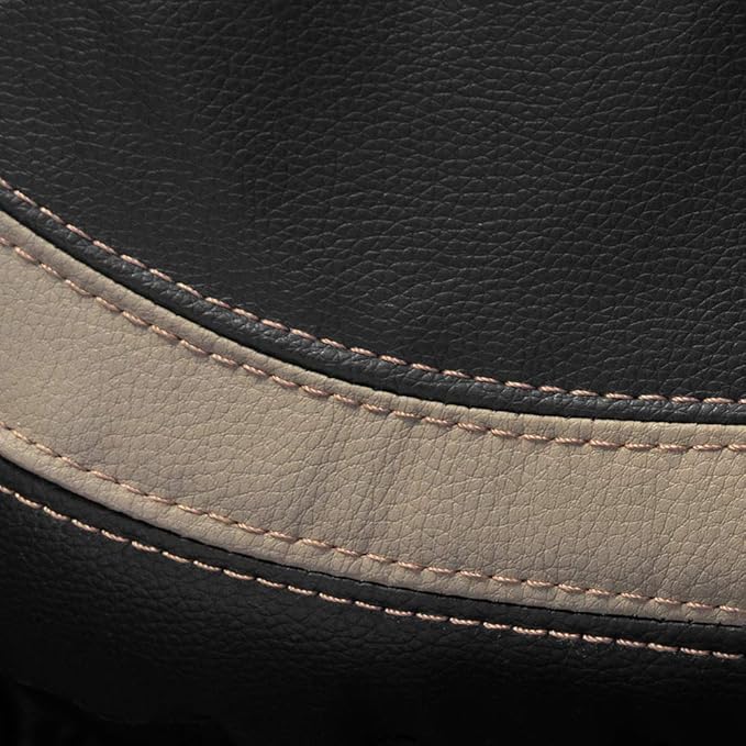 Motor Trend Beige Faux Leather Car Covers for Front Seats – Premium Automotive Bucket Seat Covers, Made for Vehicles with Rem