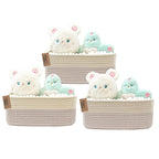 COMFY-HOMI 13" x 8.5" x 5.1" Storage Baskets for Organizing | Cotton Rope Woven Basket | Toy Storage Bin Box | Basket for She