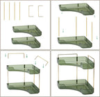 shuang qing 2-Tier Corner Bathroom Counter Organizer – Storage Shelf for Makeup, Perfume & Skincare, Space-Saving Countertop 
