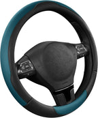 Road Comforts Steering Wheel Cover, Breathable Anti-Slip Leather Steering Wheel Cover, Universal Fit 14.5–15 Inch, Comfortabl